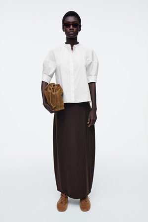 COS Puff-Sleeve Blouse in White - Women