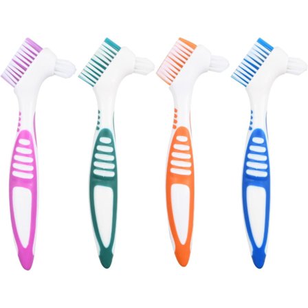 Hampaiden puhdistusharjat, hammasproteesiharja, kertakäyttöinen hammasharja, kannettavat kaksipuoliset hammasproteesiharjat hammasproteesien 