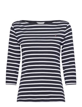 Slim Stp Boat-Nk Top 3/4 Slv Langærmet T-shirt Blå Tommy Hilfiger