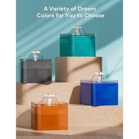 Kattefontæne, 2l Katte Drikkefontæne, Ultra-støjsvag Katte Drikkefontæne, LED Lys Drikkefontæne, Hunde Drikkefontæne, Med Aktivt Kul F