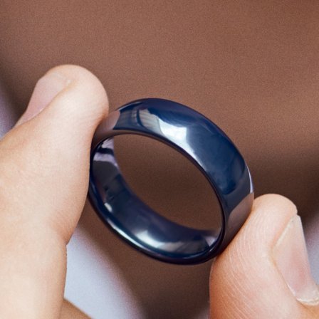 Anillo de cerámica en turquesa oscuro para hombres - Anillos de cerámica