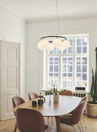 Miira 6 rund taklampe - dark bronze/opal