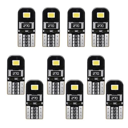 12V T10 LED Canbus Pærer - Hvide Interiør-, Dome- og Nummerpladelys