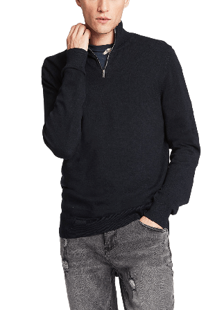 Lindbergh Half Zip Knit Stickat Herr Blå 3XL