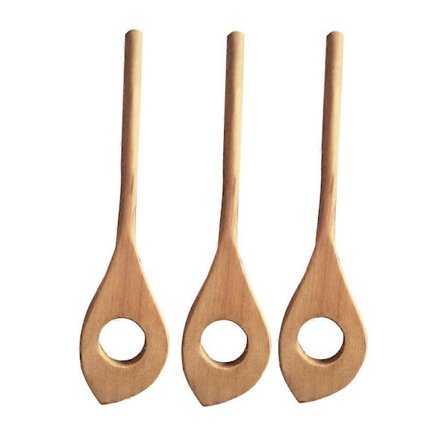 3 stk. Lønnetre Liten Blandehulls skje Tre Røre Egg Visp Rørestav Røreskjeer for Bar Hjem Hotell