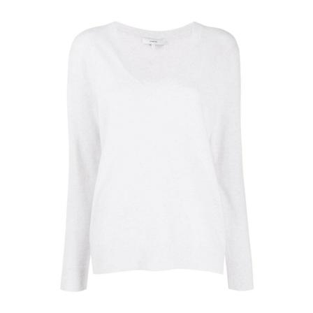 Vince, V-neck Knitwear Wit, Dames, Maat:S