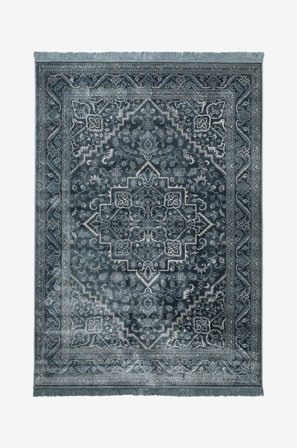 KM Home - Viskosmatta Casablanca - Blå - Slätvävda mattor - 240X330 - Från Homeroom