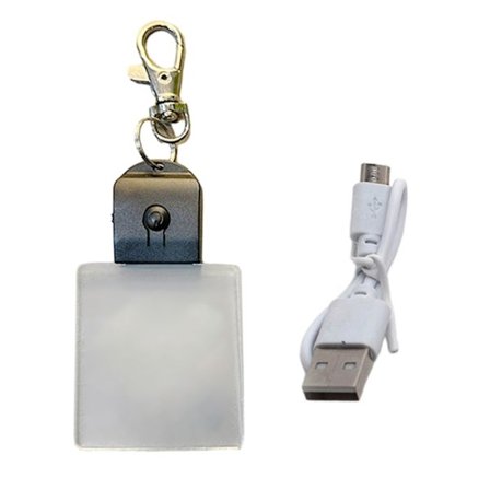 Nøkkelring i akryl med nattlys, mini LED-nøkkelringer, oppladbart lys for utendørs daglig bruk