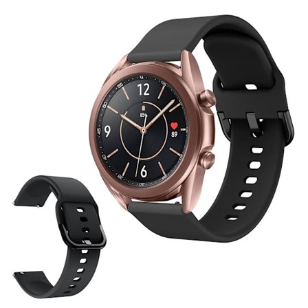Samsung Galaxy Watch 3 (41mm) yksinkertainen silikoninen ranneke - Musta