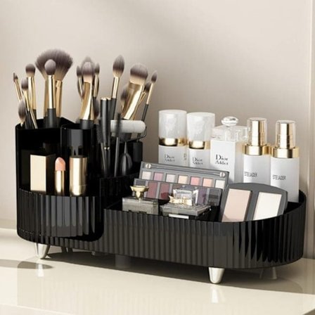 Makeup Organizer Makeup Opbevaring – Roterende Kosmetisk Opbevaringsboks med 360° Rotation og Stor Kapacitet_TF_TF