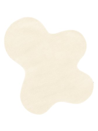 Glace 150X180 Pequeno Marfim Branco Cor Única Tapete Lã