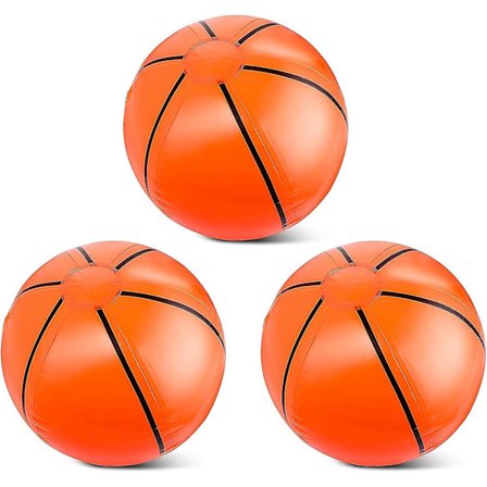 3 Pakning Oppblåsbare Basketballer, Basketball Strandballer 40 cm Mini Basketball For Sports Temabursdagsfest Dekorasjoner Strandbassengfest Leker 