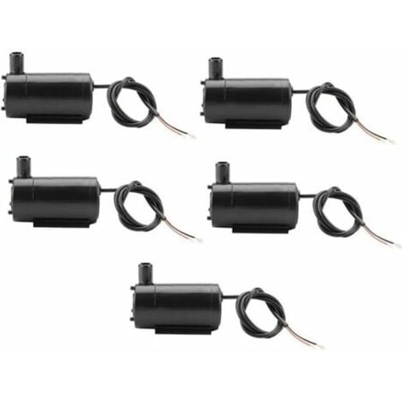 5 stk Mini Vannpumpe, 3W 220V DC 3V-5V Plast Dykkbar Pumpe for Fiskedam Fontene Akvarium