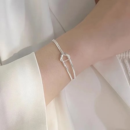925 Sølv Geometrisk Armbånd - Minimalistiske Smykker til Kvinder, Allergivenlige, Klar til Gave
