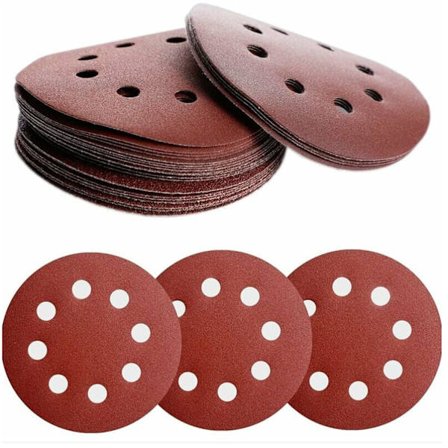 24 kpl 125 mm hiomapyöriä, hiomapapereita kiertorahalle hiontaan