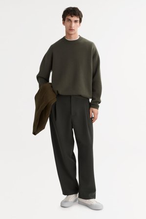 Soft Goat - Men's Double Faced Crewneck - Kaschmirpullover für Herren - L - Olive