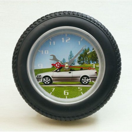 Däcksklocka med SAAB 900 Cabriolet