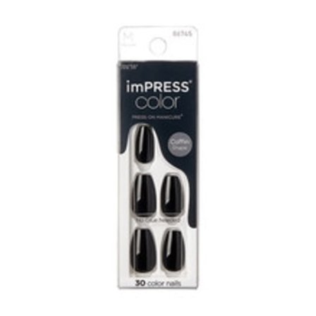 Kiss My Face - imPRESS Color MC All Black Nails - Samolepící nehty ( 30 ks )