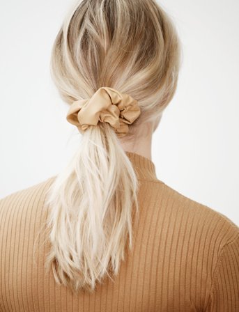 Corinne Vegan Scrunchie - Brown - ONE SIZE
