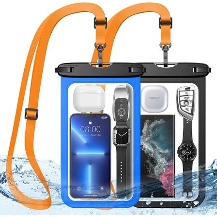 Vanntett smarttelefonpose, ekstra stor IPX8 vanntett telefonpose med snor kompatibel med iPhone 13 12 11Pro Max, Samsung S22 Ultra etc. (de fleste 