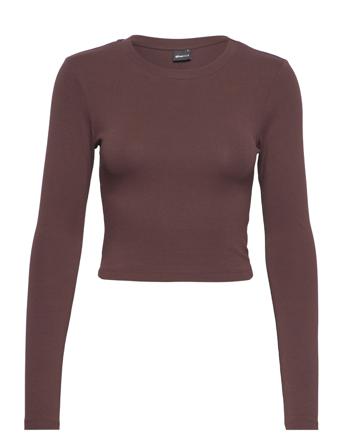 Matilda Top T-shirts & Tops Long-sleeved Burgundy Gina Tricot