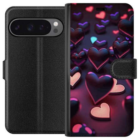 Yhteensopiva Lompakkokotelo Google Google Pixel 9 Pro XL KeskiyönSydämet