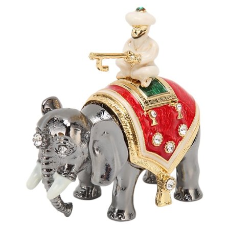 Elefant smykkeskrin Innovativ håndmalet metal pynteæske med rhinsten til ringe øreringe smykker