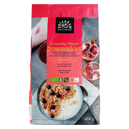 Urtekram Mysli med Granatæble & Spelt Ø 450 g, Helse & Madvarer, Gryn, Flager & Drys, Drys