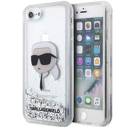 Karl Lagerfeld KLHCI8LNKHCH iPhone 7/8/ SE 2020/2022 silver/silver hårda fodral Glitter Karl Head