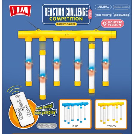 Fångstspel med fallande pinnar, hand-öga-koordination & reaktionsträningsleksak gul fjärrkontroll gul gul