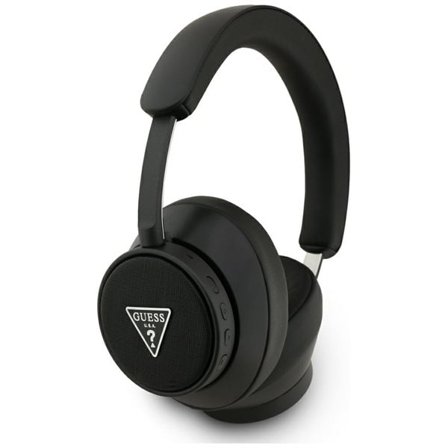 Guess Bluetooth ENC Saffiano Triangle Logo On-Ear hörlurar - Svart