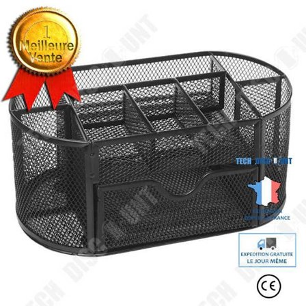 Kontorsorganisatör - TD - Multifunktionell - Metallduk - 9 fack - 22x11 cm