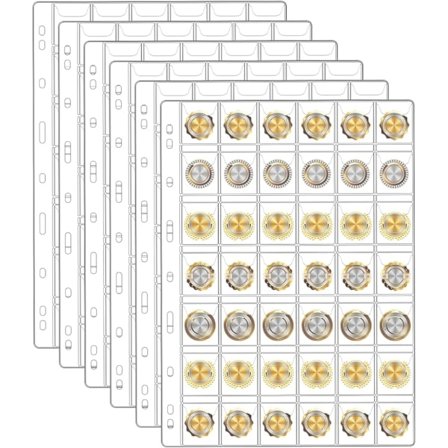REMAKE Myntfickor, Plast Myntalbum Fickor med 9 Standardhål 42 Fack för Myntsamling