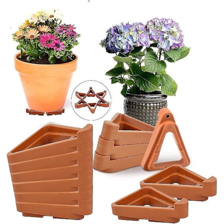 12 stk. blomsterpottestøtter, trekantet stativ i plastik, tåstøtter til potteplanter
