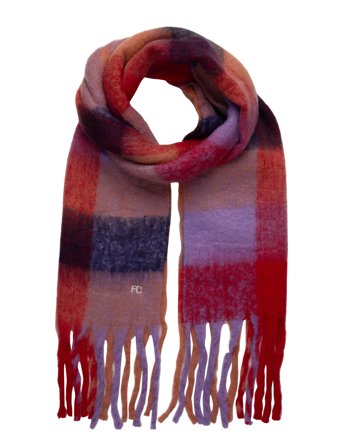 Fc Fluffy Check Scarf Patterned French Connection