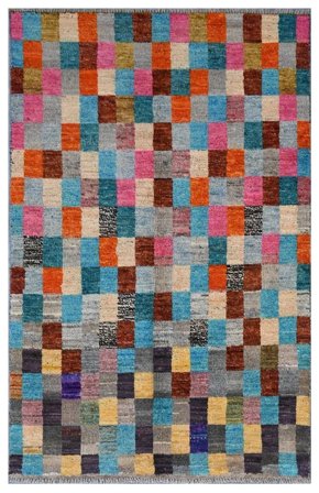 Berber Colourful Teppe Håndknyttet 90X145 Brun/Mørk Grå Afghanistan