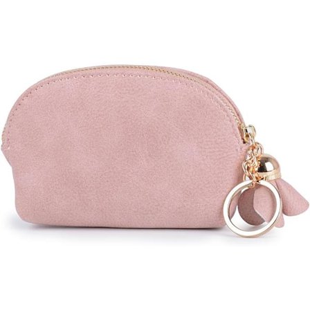 Pengepung i lyserød til kvinder med vedhæng, pung, lille pung med lynlås