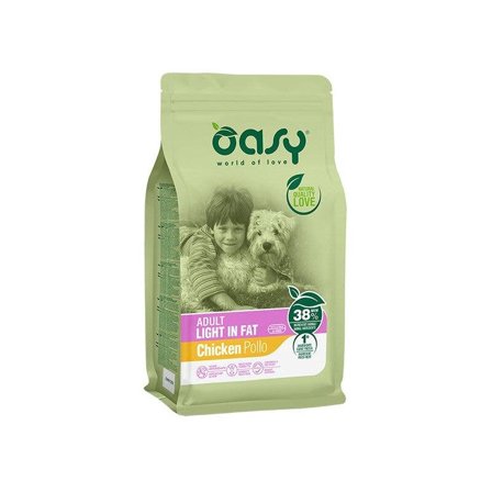 Oasy Adult Light In Fat Con Pollo Per Cani Adulti 3kg