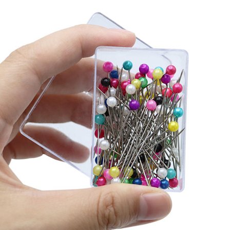 200 stk fargerike nåler med hode sy nåler glass rette nåler S