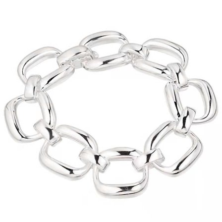 #s925 sterling sølv tykk kjede geometrisk armbånd#