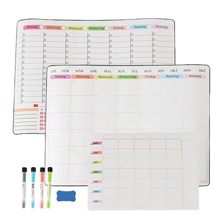 Magnetisk whiteboardtavla för kylskåp, 3 kalenderblock, 4 pennor