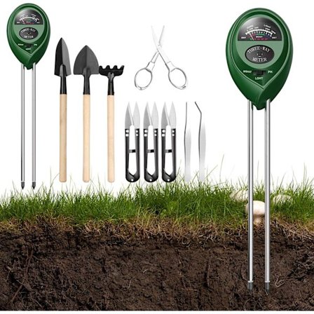 Jordtestkit för trädgårdsarbete, 4-i-1 Jordtestkit Jordfuktighetsmätare för fertilitet Ljus Fukt pH, Jord pH-mätare med hög känslighet