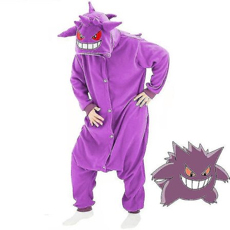 Gengar kostym jumpsuit pyjamas Halloween jul overall pyjamas för män och kvinnor - {ad}
