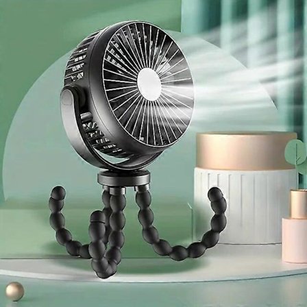 Sähkökäyttöiset käsituulettimet, pieni kannettava ratastuuletin, paristokäyttöinen pieni klipsituuletin, irrotettava 3-nopeuksinen ladattava 360 