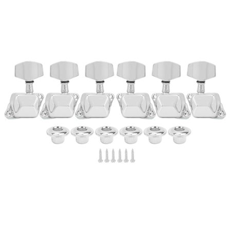 Stemmeskrue for halvlukket gitar, 3 venstre 3 høyre, musikkinstrumentdeler (sølv)