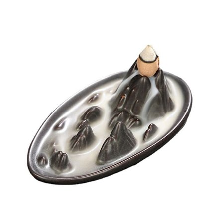 Røgelsesbrænder i keramik med backflow-effekt - Hav af skyer - Dekoration til røgelsesceremoni, teceremoni, indendørs aromaterapi