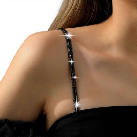 Strass BH-band Justerbart Strass Osynligt Axelband Halkfritt BH-axelkedja Kompatibel med BH-toppar Klänning Flerfärgad