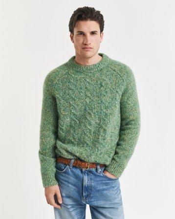 GANT Herren Zopfstrick Rundhalspullover (L)