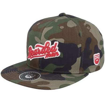Bearded Man - Camo snapback Keps - Retro Logo Script Patch Camo Snapback @ Hatstore