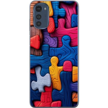 Yhteensopiva Puhelinkuori Motorola Motorola Moto E32s Leikkisä kuvitus Stitchin kanssa vaaleanpunaisissa omenoissa pehmeässä pastellidesignissa, jo